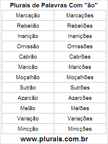 Plurais de Palavras Com ÃO no Final