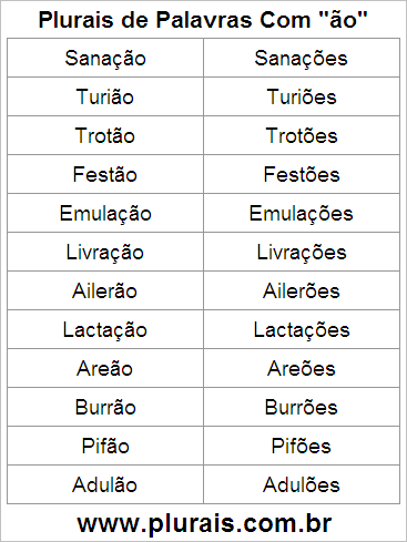 Plurais de Palavras Com ÃO no Final