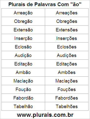 Plurais de Palavras Com ÃO no Final