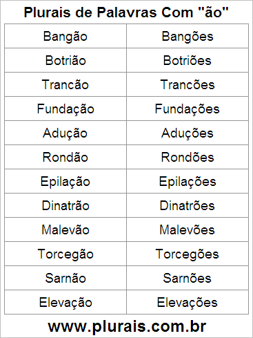 Plurais de Palavras Com ÃO no Final