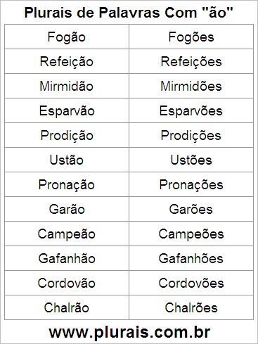 Plurais de Palavras Com ÃO no Final