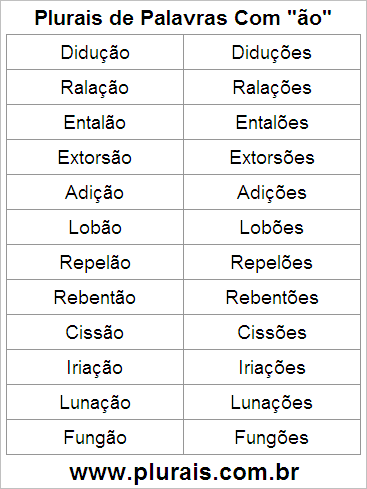 Plurais de Palavras Com ÃO no Final