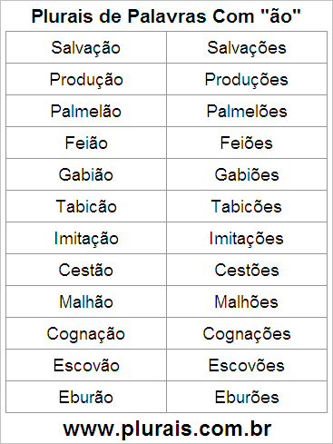 Plurais de Palavras Com ÃO no Final