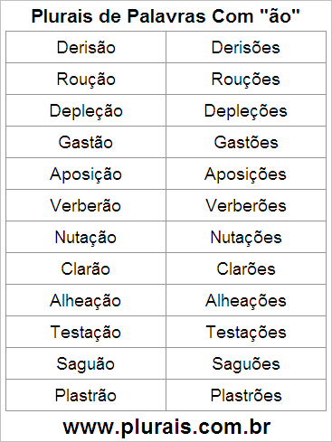 Plurais de Palavras Com ÃO no Final