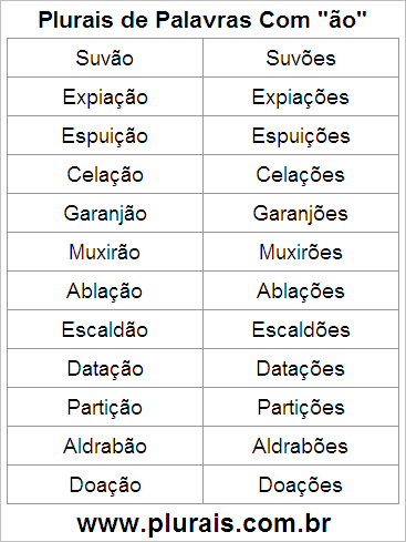 Plurais de Palavras Com ÃO no Final