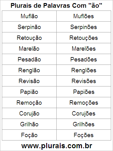 Plurais de Palavras Com ÃO no Final