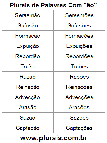 Plurais de Palavras Com ÃO no Final