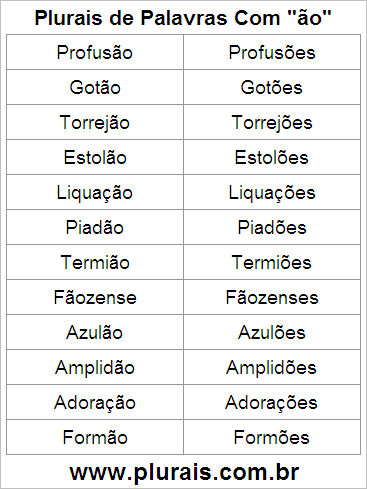Plurais de Palavras Com ÃO no Final