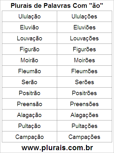Plurais de Palavras Com ÃO no Final