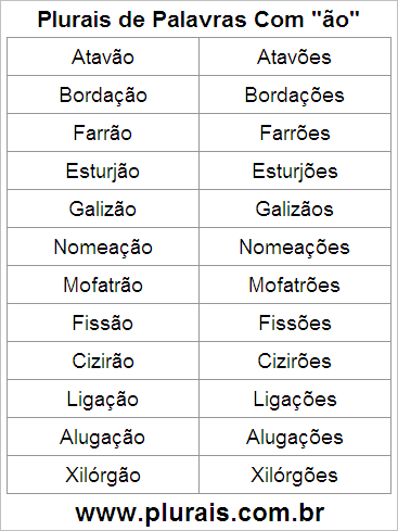 Plurais de Palavras Com ÃO no Final