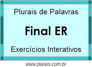 Exercícios Com Plurais de Palavras Terminadas em ER