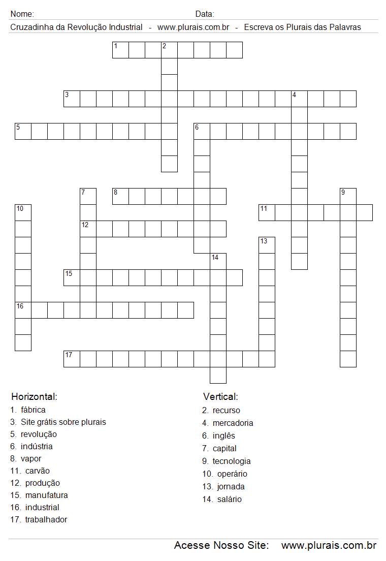 Cruzadinha da Revolução Industrial