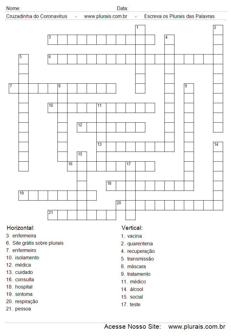 Cruzadinha do Coronavírus