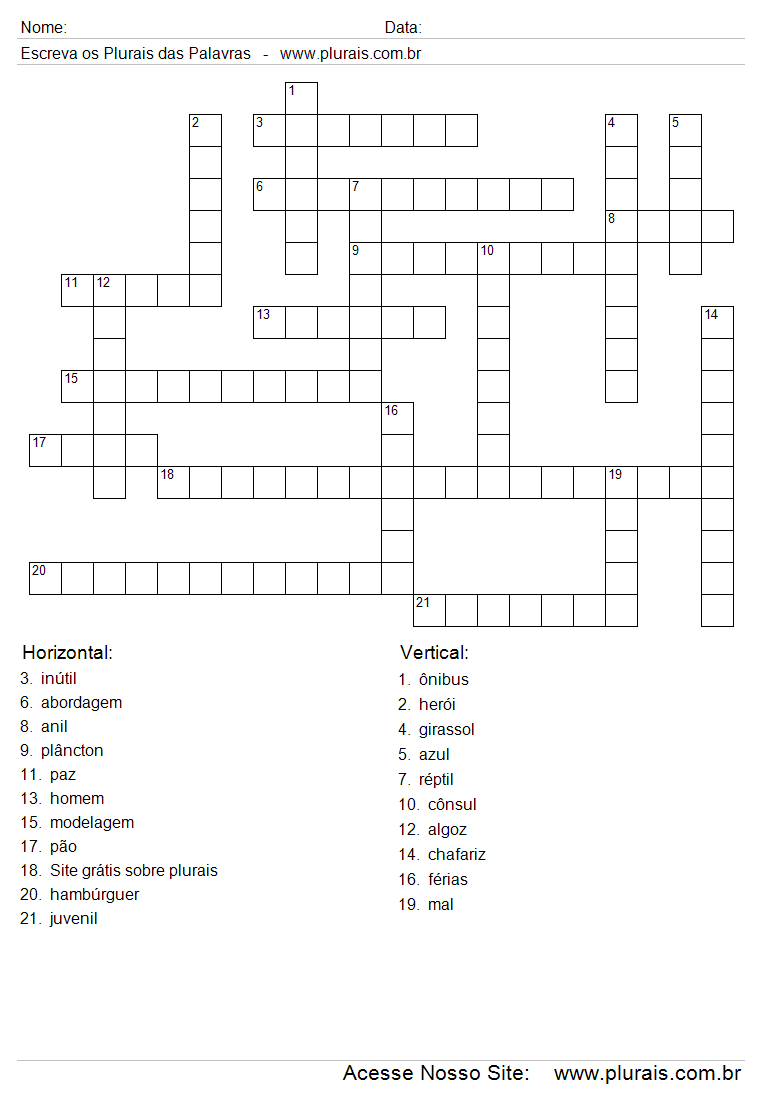 Cruzadinha dos Plurais