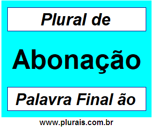 Plural de Abonação