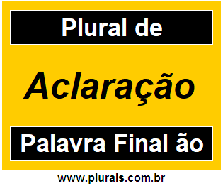 Plural de Aclaração