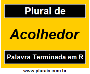 Plural de Acolhedor