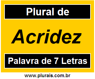 Plural de Acridez