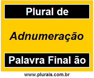 Plural de Adnumeração