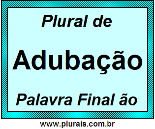 Plural de Adubação