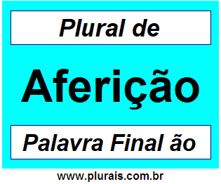 Plural de Aferição