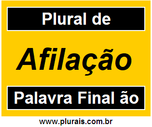 Plural de Afilação