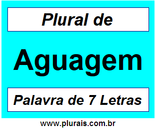 Plural de Aguagem