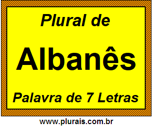Plural de Albanês