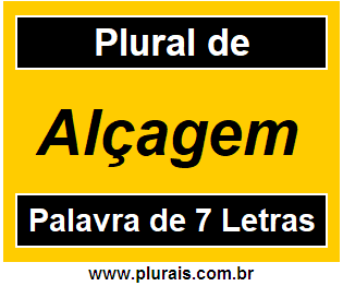 Plural de Alçagem