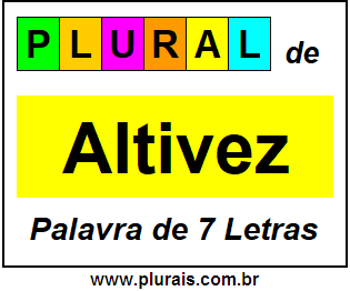 Plural de Altivez