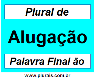 Plural de Alugação