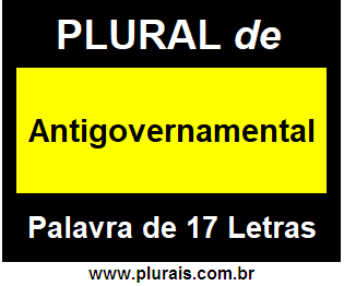 Plural de Antigovernamental