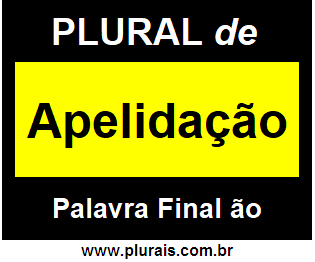 Plural de Apelidação