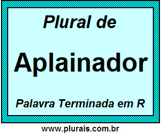 Plural de Aplainador