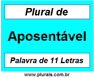 Plural de Aposentável