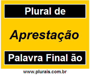 Plural de Aprestação