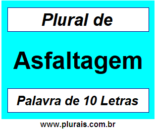 Plural de Asfaltagem