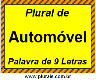 Plural de Automóvel