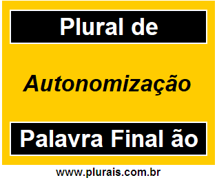 Plural de Autonomização