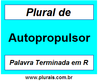 Plural de Autopropulsor