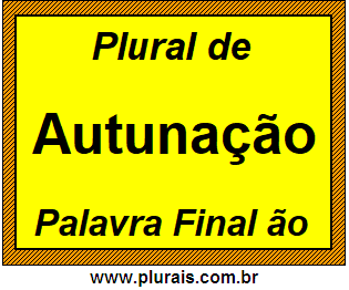 Plural de Autunação