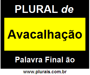 Plural de Avacalhação