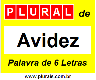 Plural de Avidez