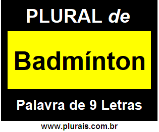 Plural de Badmínton