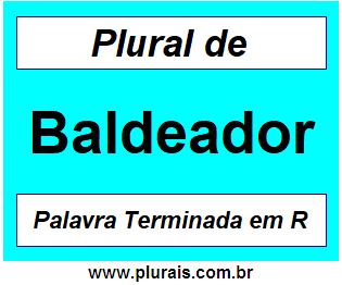 Plural de Baldeador