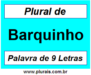 Plural de Barquinho