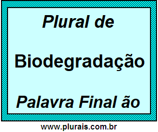 Plural de Biodegradação