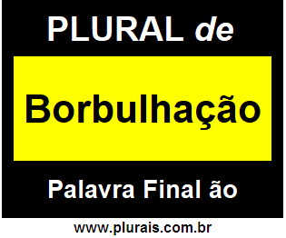 Plural de Borbulhação