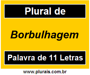 Plural de Borbulhagem