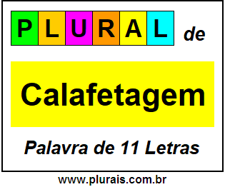 Plural de Calafetagem